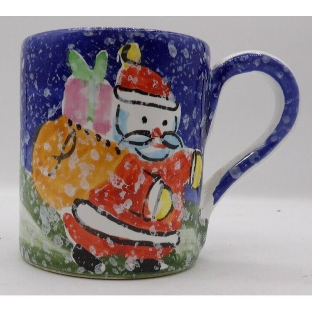 Santa Coffee Mug- Bath & Body Works- Hand Painted in Italy